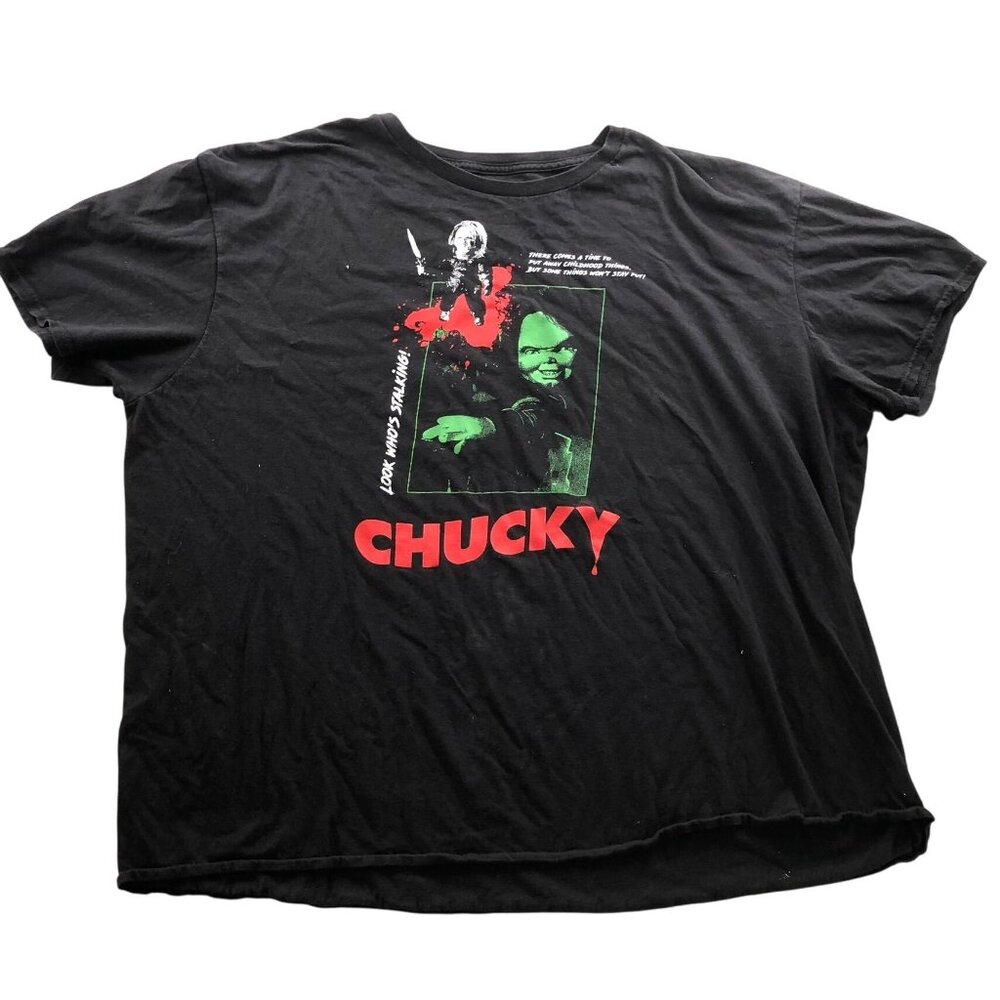 Chucky Child's Play T-Shirt Unisex 3XL Horror Movie Graphic Tee Black Streetwear